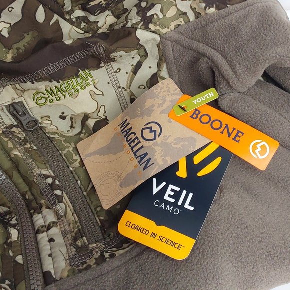 'MEG.OUTDOORS' HUNTGEAR 'VEIL FLAGSHIP BOONE' CAMOUFLAGE FULL~FLEECE JACKET - Picture 8 of 16